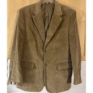 Unbranded Corduroy Blazer Mens Large‎ Tan Brown Two Button Sport Coat Jacket